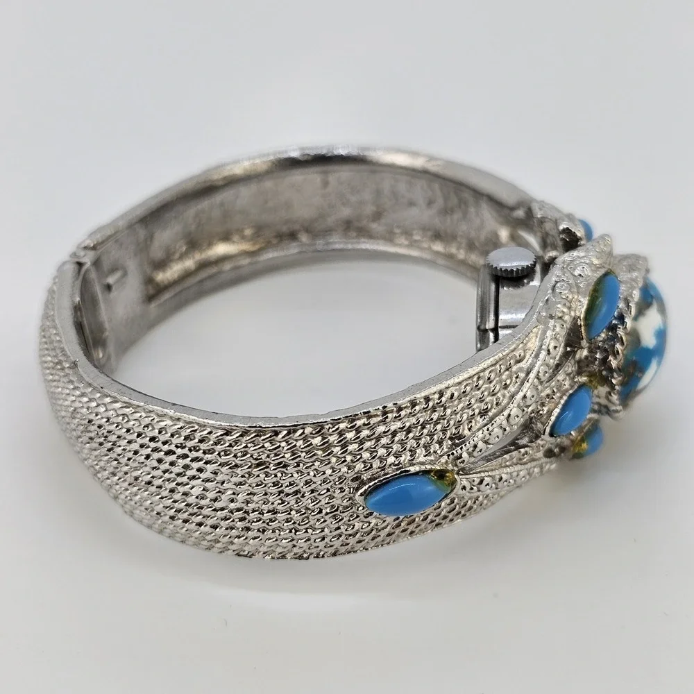 VTG Winton Mechanical Women's Hidden Watch‎ Gray Dial Bracelet Band 6